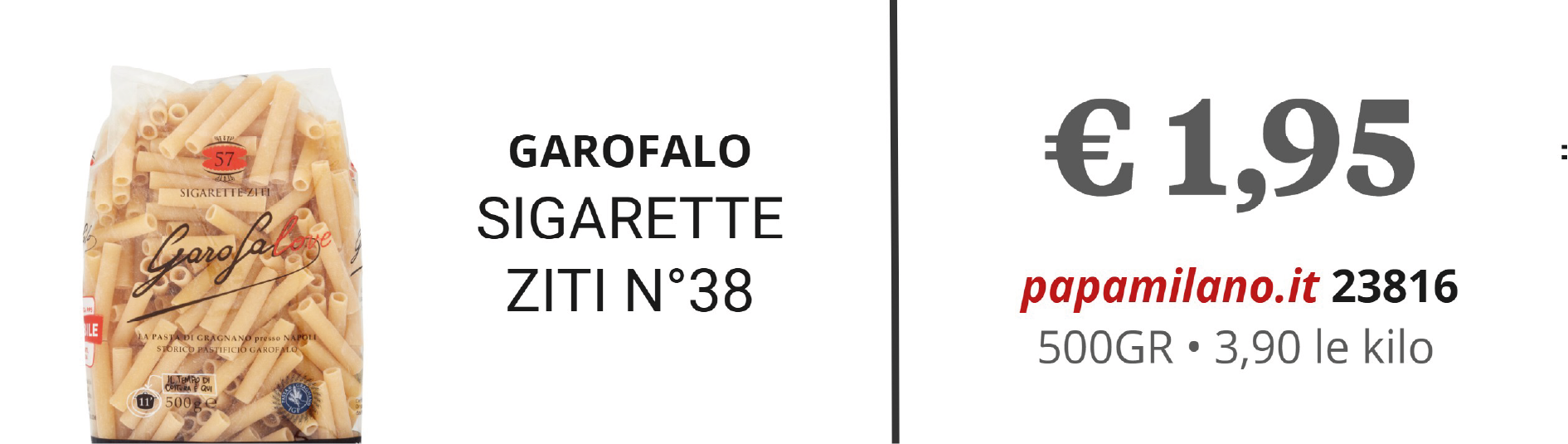 GAROFALO SIGARETTE ZITI N°38